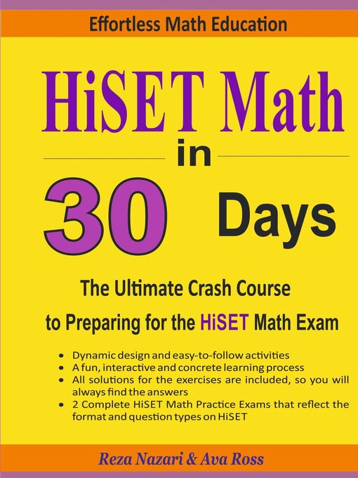 Title details for HiSET Math in 30 Days by Reza Nazari - Available